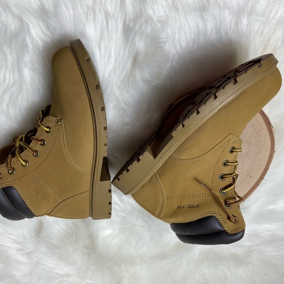 Brahma Combustion Steel Toe Work Boots Tan - Picture 5 of 12